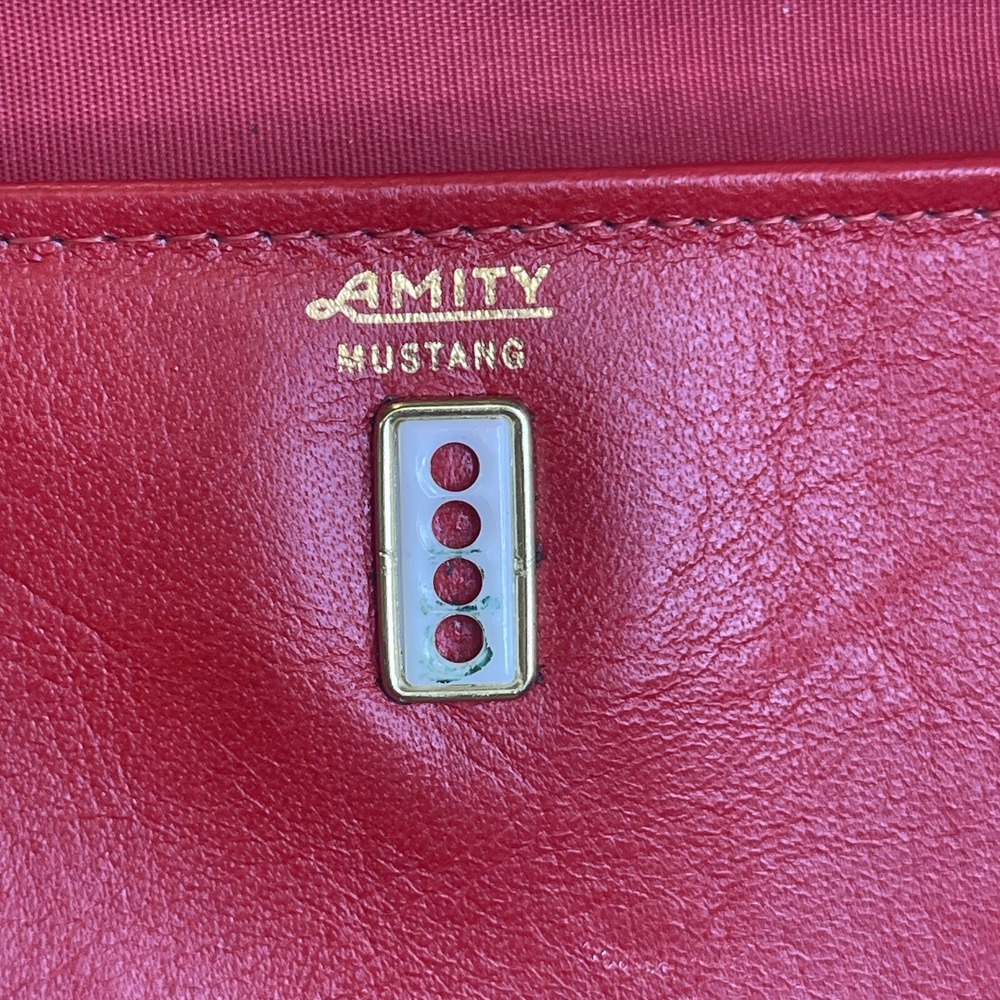 Vintage‎ Amity Women's Red Leather Trim Clutch Wallet Checkbook Holder ID Cards - Picture 11 of 14